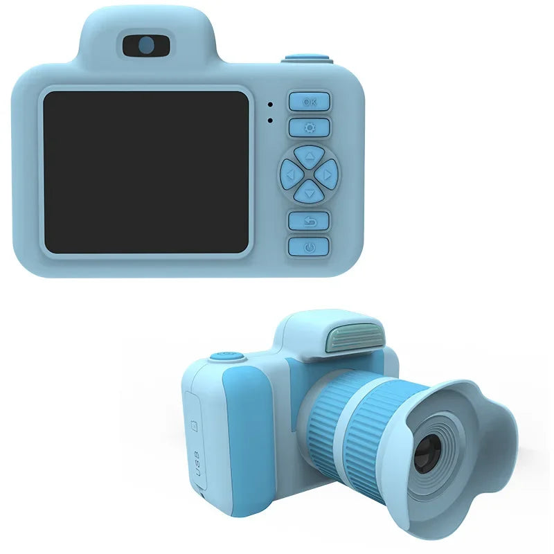 Kids Camera Toys Flash 1080P Photo Video Mini Camera 2.0 Inch Screen Long Lens Zoom Child Digital Camera Birthday Festvial Gifts
