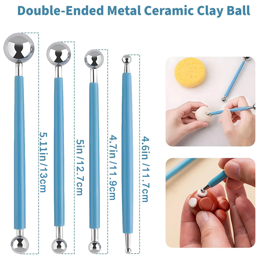 25PCS Clay Tools Kit for Sculpting and Pottery Includes Polymer Clay Tools Sculpting Tools Clay Carving Tools Pottery Tool Kit