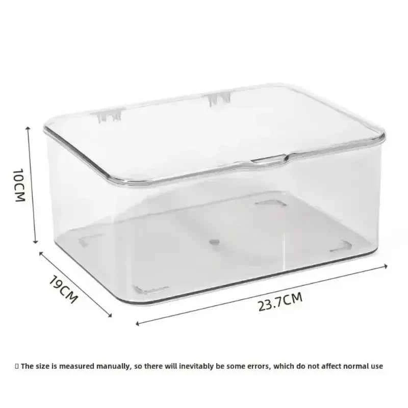 Clear Acrylic Clamshell Storage Organizer Box Multi-Purpose Desktop Organizer for Stationery Home Office Makeup Jewelry Bathroom