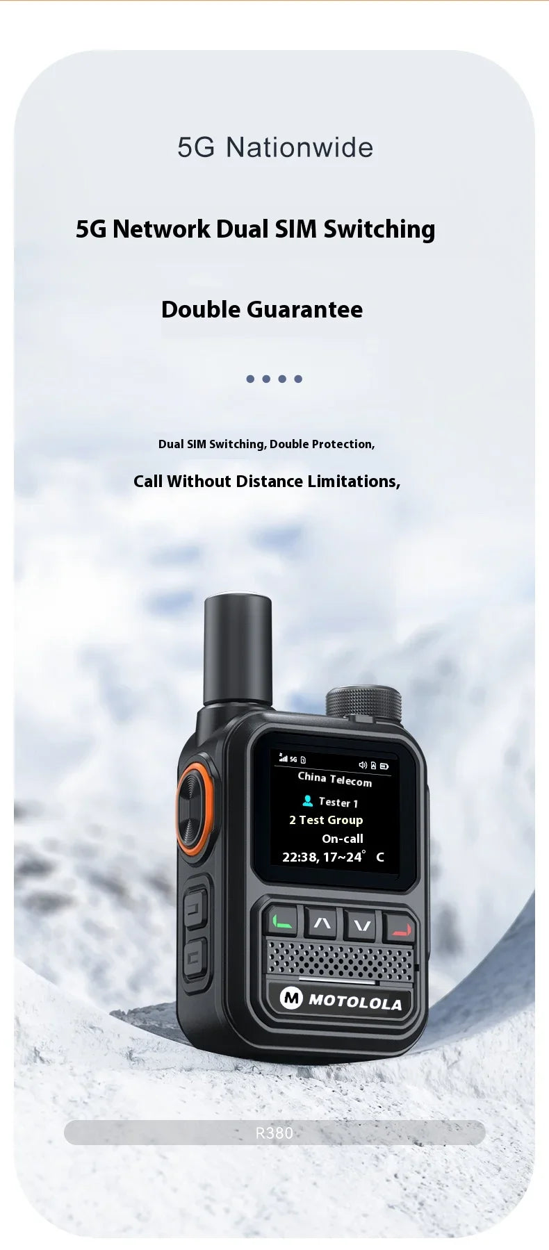 MOTOLOLA POC Radio Nationwide Intercom 5G GPS Dual SIM 5000KM Network Walkie Talkie Handheld Long Range Two Way Ham Radio