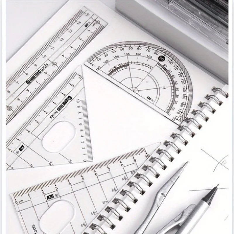 Drafting Tool Set Including Compass, Protractor, Ruler, Triangles And Writing Tools - Durable Math Tools for Students, Teachers