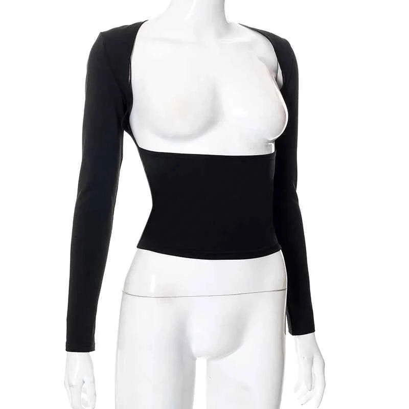 Backless Short Sleeve Blue Y2K Crop Top Women Casual O Neck  Summer T Shirts Sexy Vintage Cut Out