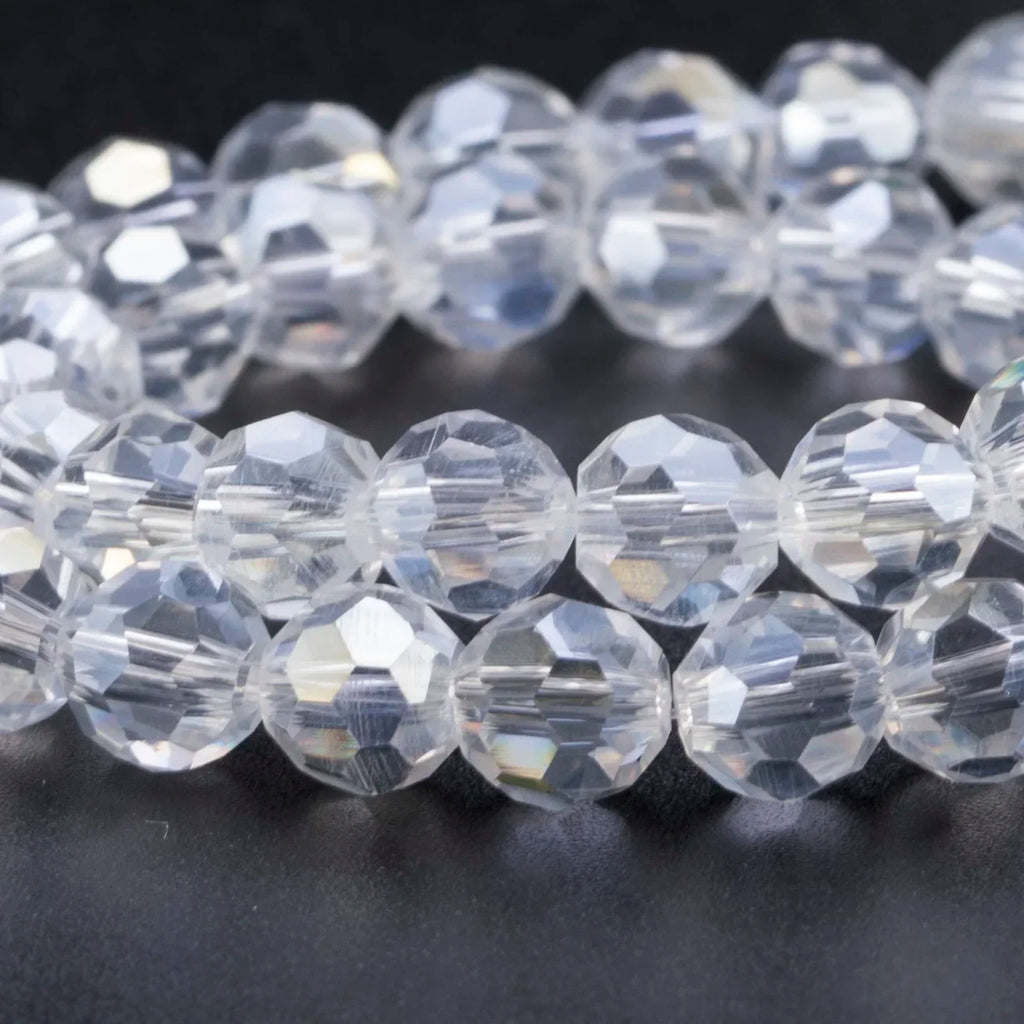 3 4 6 8mm Round Crystal Beads Faceted Colorful Glass Beads Loose Spacer Bead for Jewerly Making Needlework Bracelet Necklace DIY