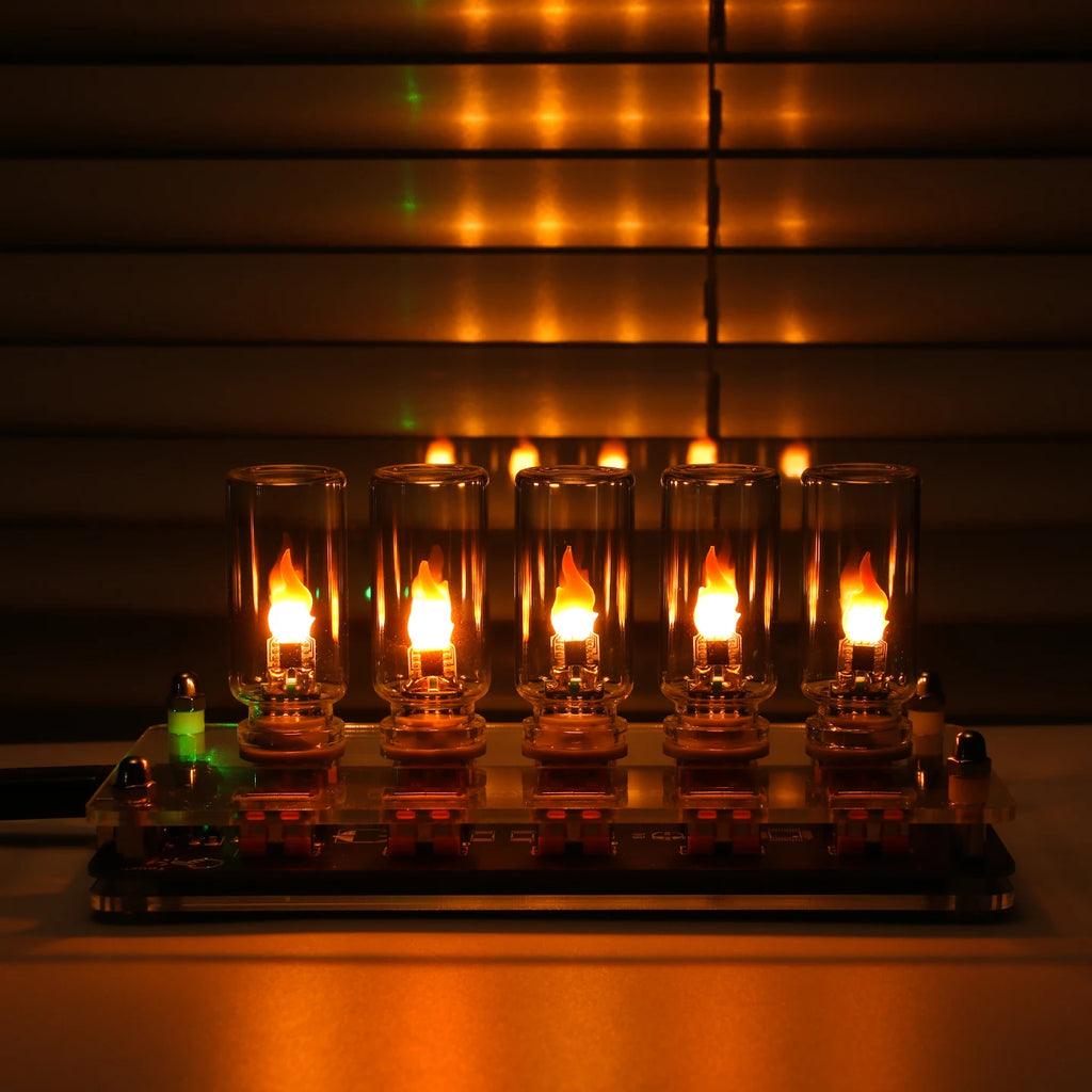 USB Flame Flickering LED Frosted Clear Glass Candle Night Light Simulated Flame for Car Home Room Laptop PC Festival Decoration