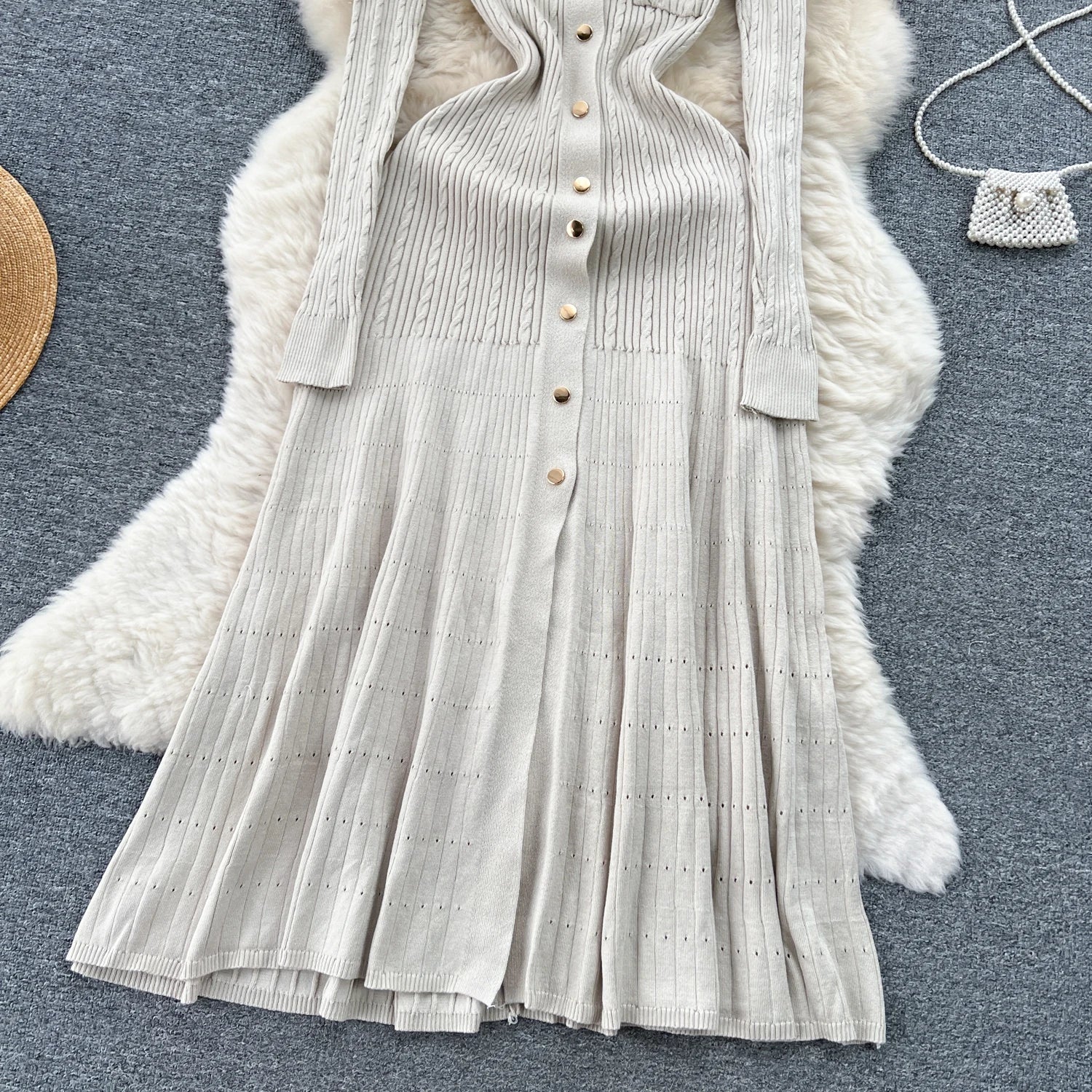 SINGREINY Autumn Winter Wear Dress Women Polo Single Breasted Pocket Design Bodycon Knitting Temperament Sweater Long Dresses
