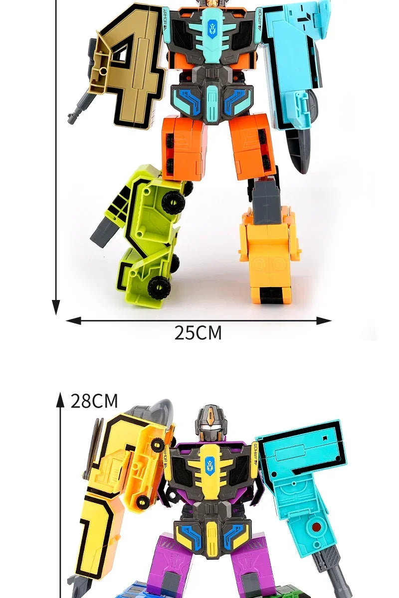 Kids Educational Deformation Toys: Digital Number Bots & Tank Warrior Transformation Robots