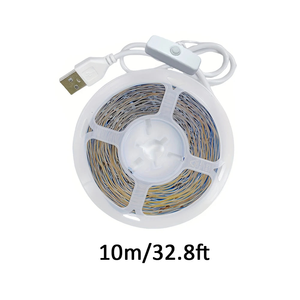 USB Led Strip Lights DC 5V 2835 White / Warm White Led Lights with ON/OFF Switch for Bedroom, Mirror, Cabinet, Wardrobe, TV