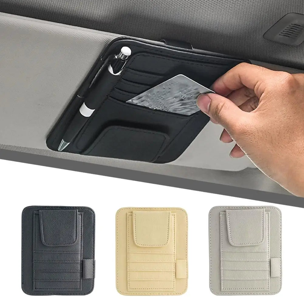 Auto Sonnenbrille Organisator Multi-Tasche Besuchskarte Aufslagbeheer Sonnenbrille Halter Visor Accessoires Auto Interieur