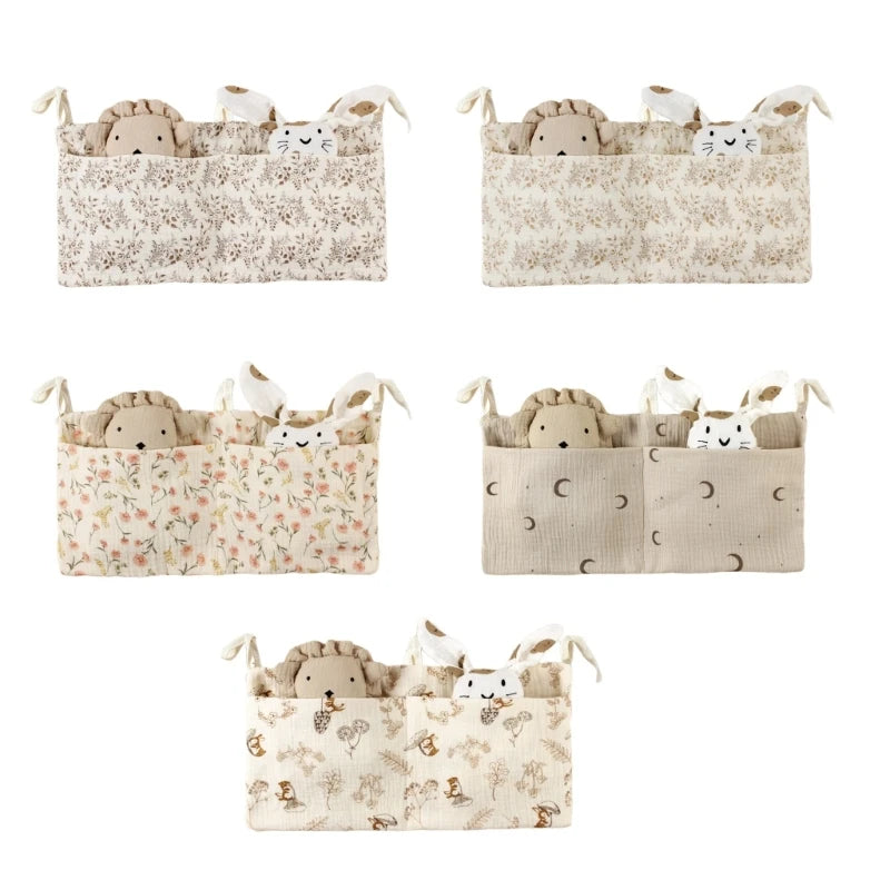 Baby Bedside Storage Bag Cribs Multifunctional Hanging Organizer Pocket for Drool Bibs Toy Diaper Baby Cribs Storage Bag