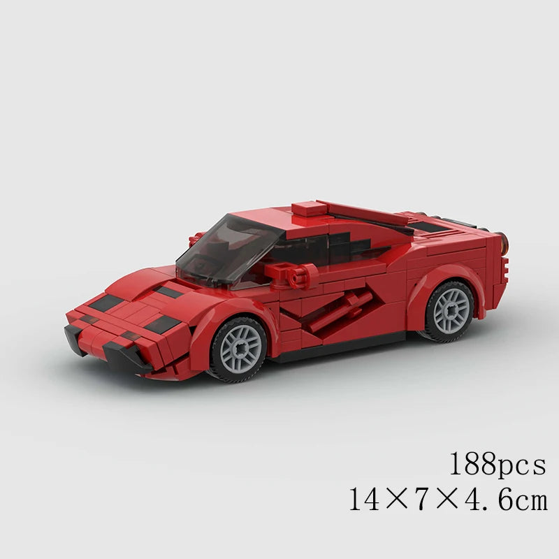 MOC Car Speed RX7 AE86 Chiron R8 Creative Racing Vehicle Model Building Block Super Race brick City Rally Sport Toy Technical