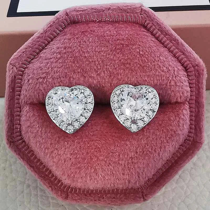 2023 New Arrivals Fashion Luxury silver color korean Zircon Stud Pink Earing Earrings For Women Girl Party Gift Jewelry Z7