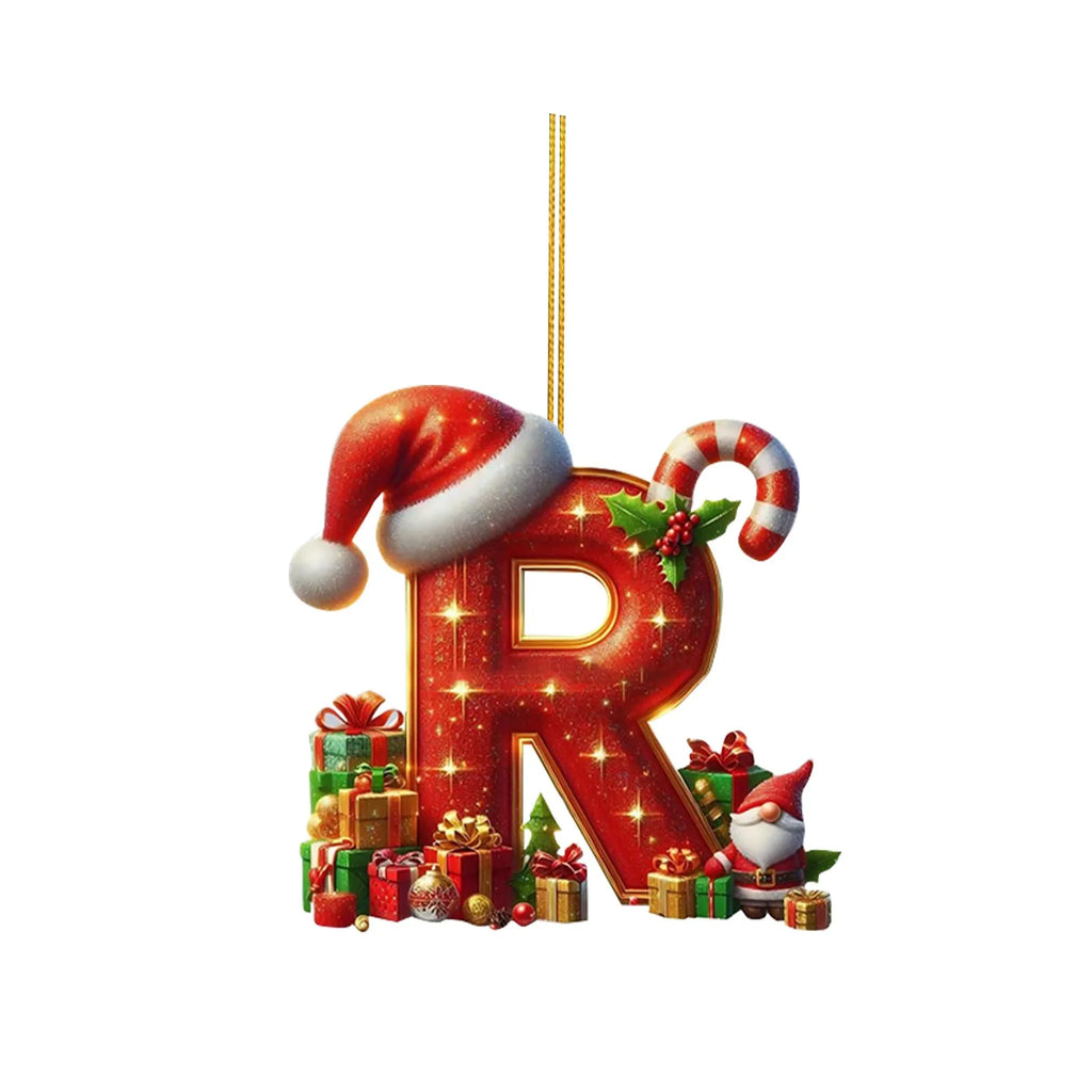 2D Home Decorations Ornaments 26 Letter Pendant For Christmas Tree Decor Christmas Ornaments Acrylic Flat Christmas Tree