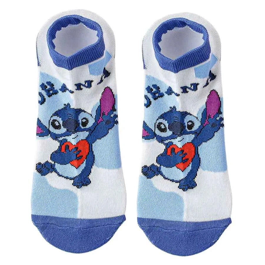 10Pairs Disney socks Cartoon Anime Socks for Men Women Hip Hop Street Fashion Novelty short boat Socks