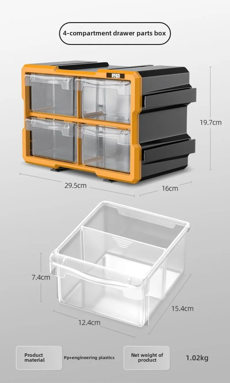 Hardware Toolbox Hanging Design Tool Parts Box Drawer-type Classification Storage Box Sturdy and Durable Tools Packaging