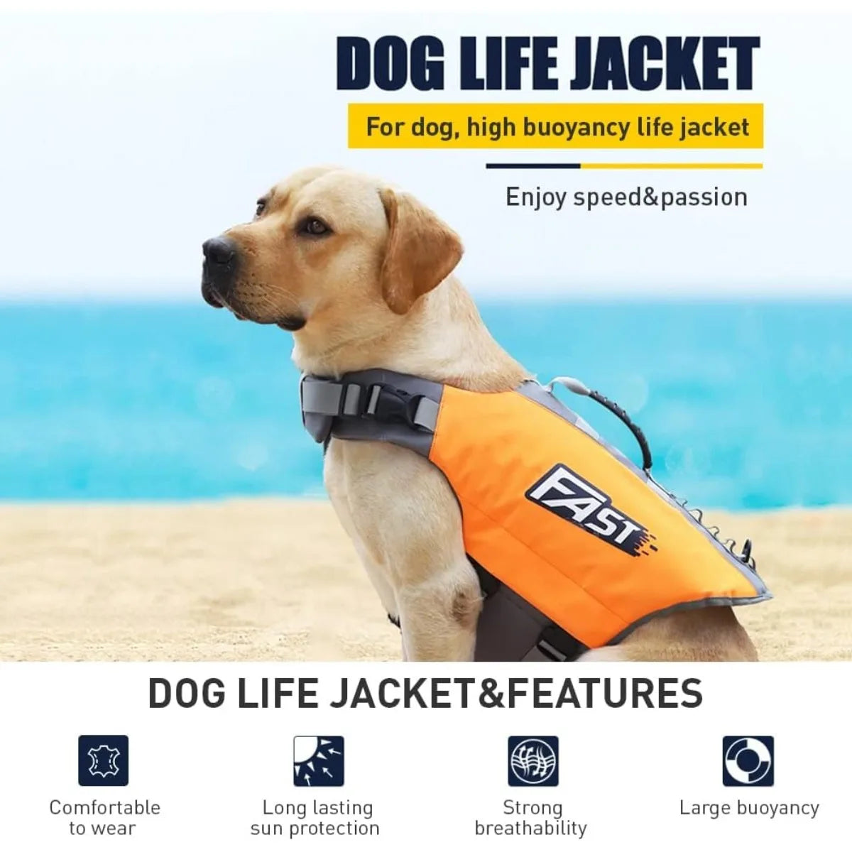 Pets Floatation Vest Adjustable Ripstop Safety Dog Swimsuit for Summer Beach Surfing Training Essential Dog Life Jacket Supplies