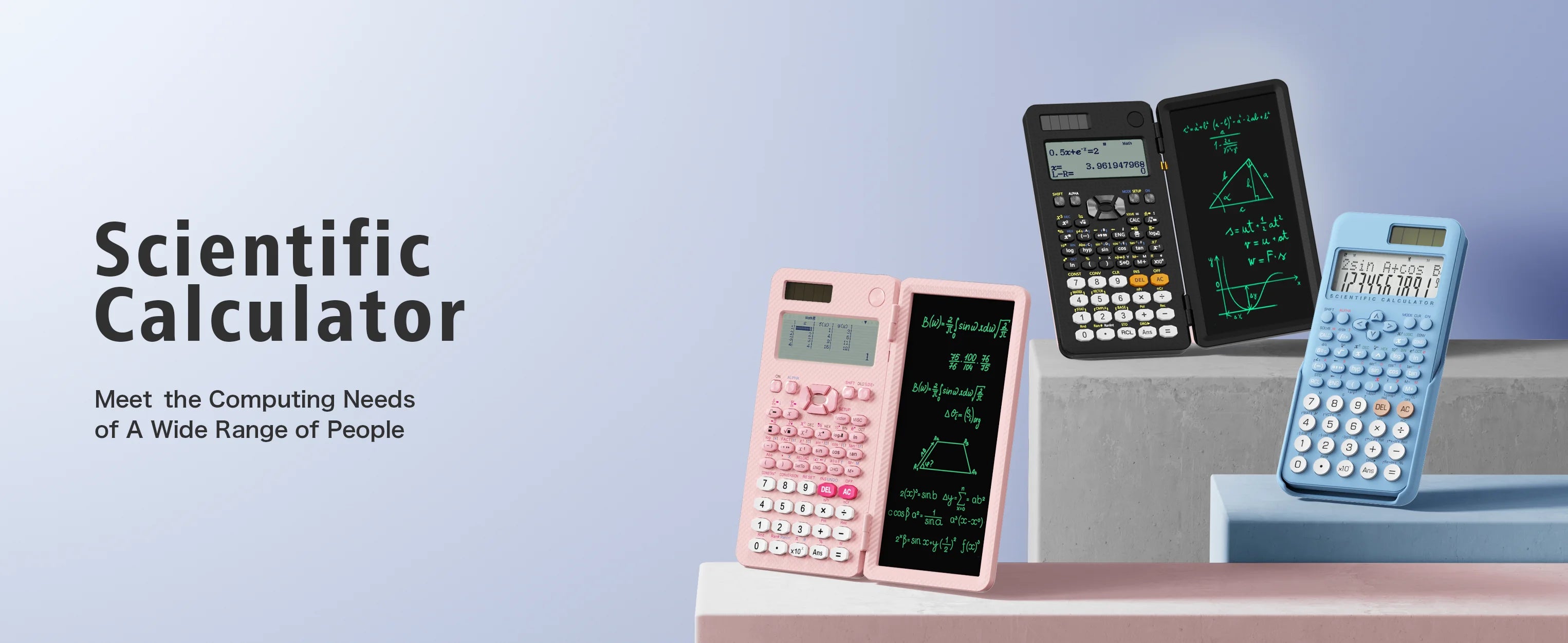 Scientific Calculators for Students 991ES Office Calculators Desktop 4-Line Display Calculator with Erasable LCD Writing Tablet