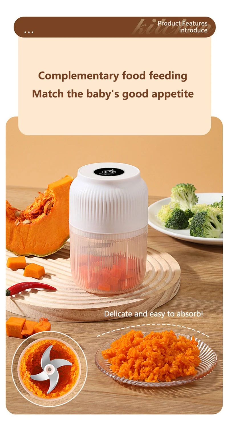Mini Electric Garlic Masher Crusher Wireless USB Rechargeable Vegetable Chopper Garlic Crusher Food Chopper Kitchen Gadgets New