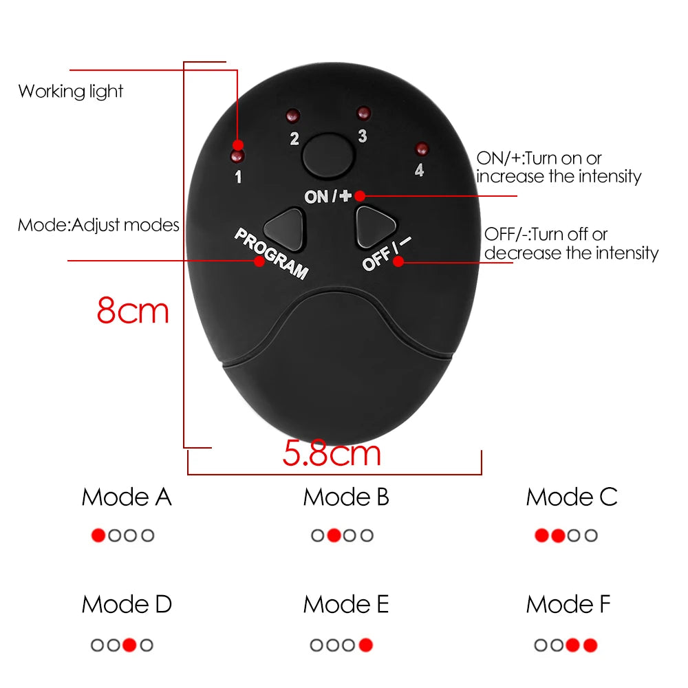 Electric Muscle Stimulator EMS Abdomen Buttocks Arm Trainer Weight Loss Exerciser Sticker Wireless Body Slimming Massager