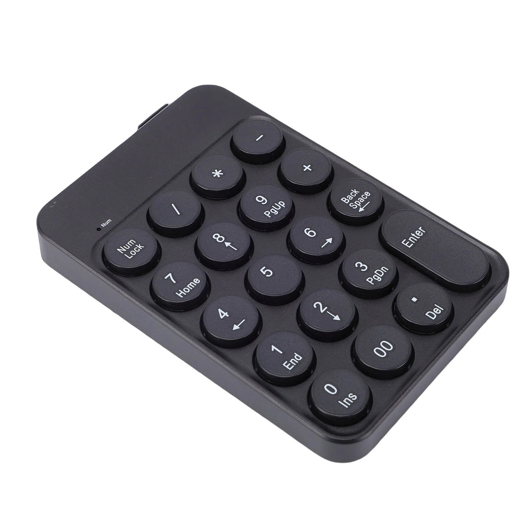 Mini Numeric Keypad with Round Keycaps 2.4G Wireless & BT Portable Financial Accounting Numpad Number Keyboard for PC Laptop