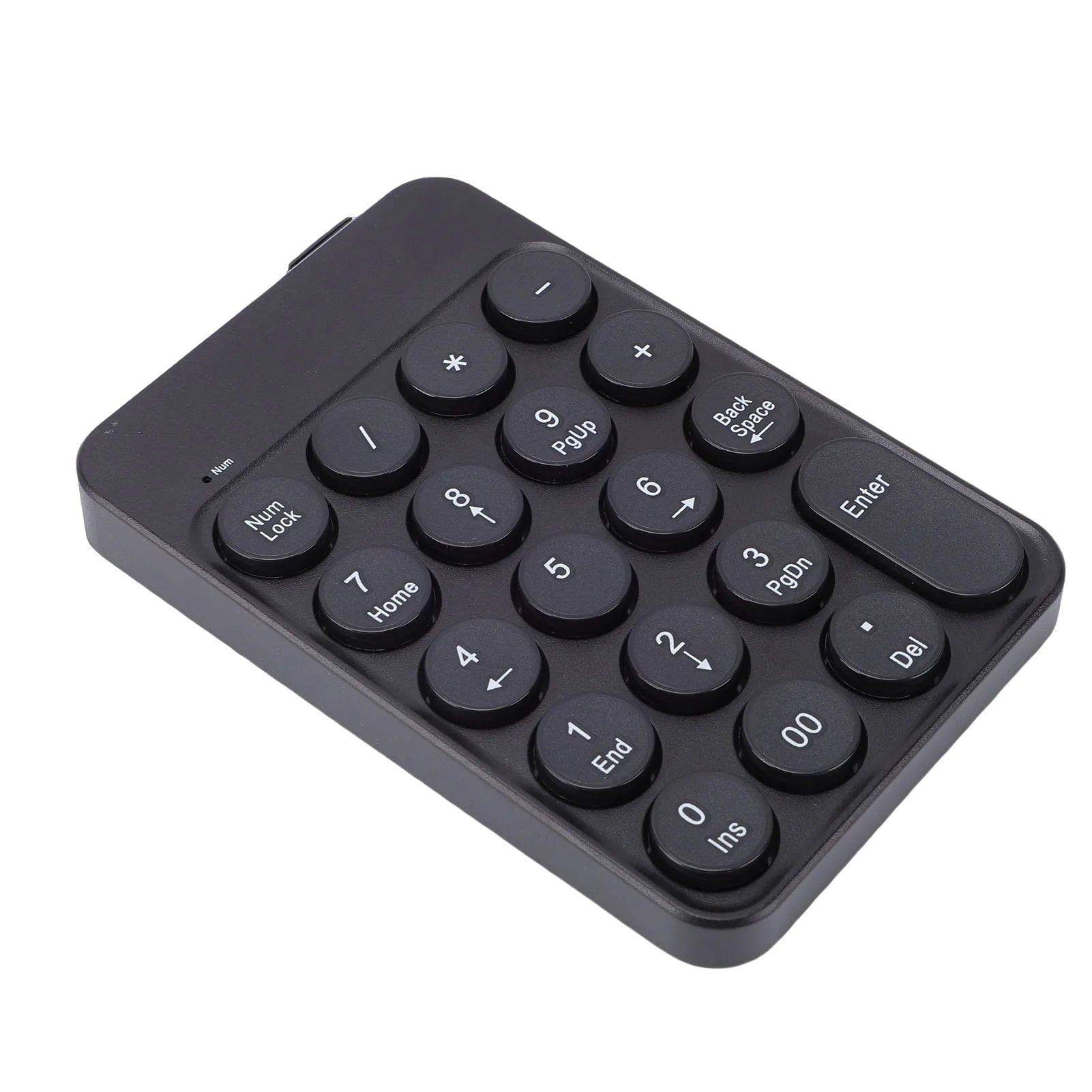 Mini Numeric Keypad with Round Keycaps 2.4G Wireless & BT Portable Financial Accounting Numpad Number Keyboard for PC Laptop