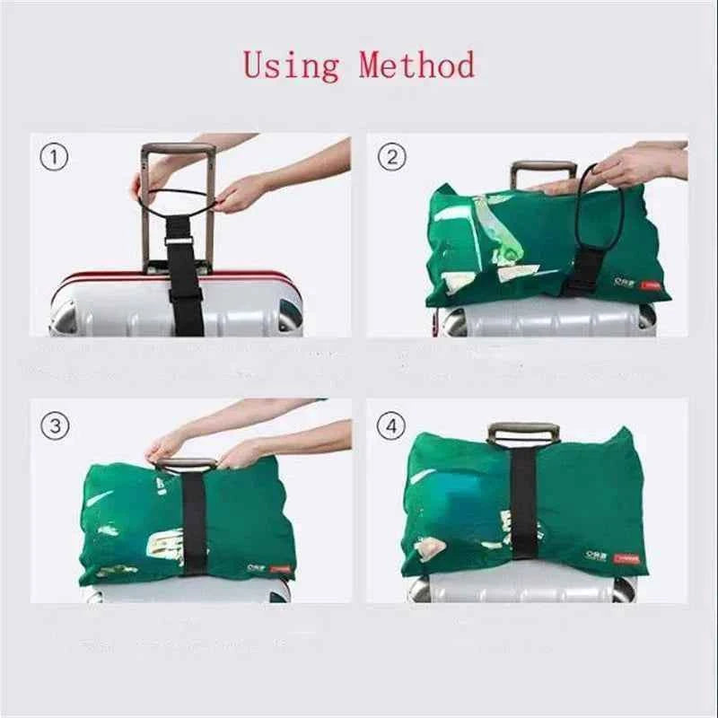 Elastic Adjustable Luggage Strap, Bungee Travel Security Belt, for Carry On, Secure Baggage Transport