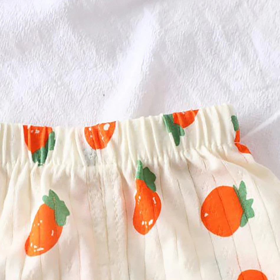 Summer Kids Cotton Pajama Sets Long Sleeve Pants Suitable Baby Gentle Nighttime Comfortable Sleepwear in Air Conditioned Rooms