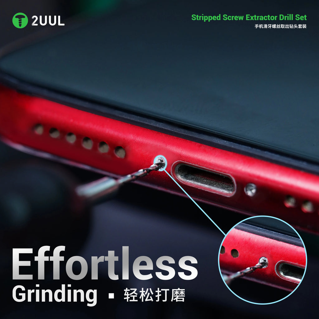 2UUL Stripped Screw Extractor Drill Set Carbide Mobile Phone Repair Tool Kit Easy Removal SD90