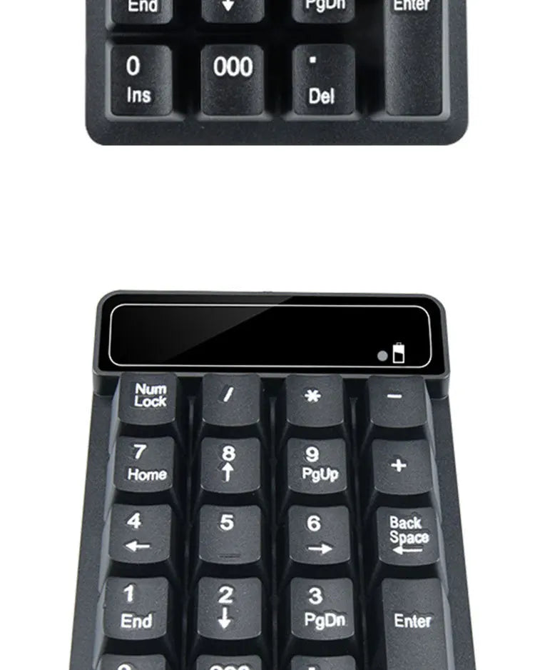 2.4GHz Wireless Wired Keyboard Bluetooth Mini USB Numeric Keypad 19 Keys Number Pad Numpad Receiver for Accounting Laptop PC