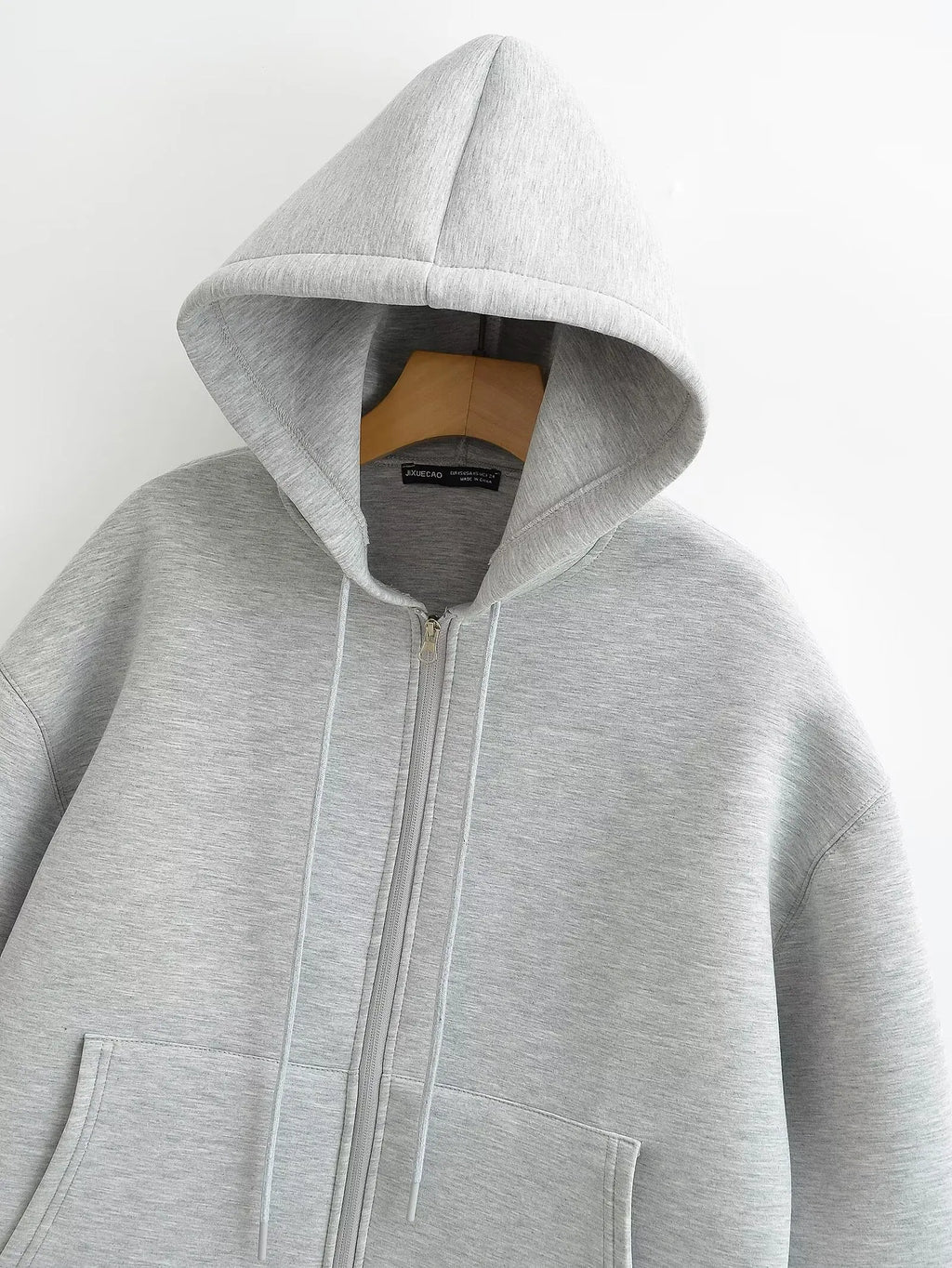 HH Winter New Women's Zipper Hoodie Coat High Street Double Pockets Jakcet Oversize Loose Sweatshirts Outerwear Top