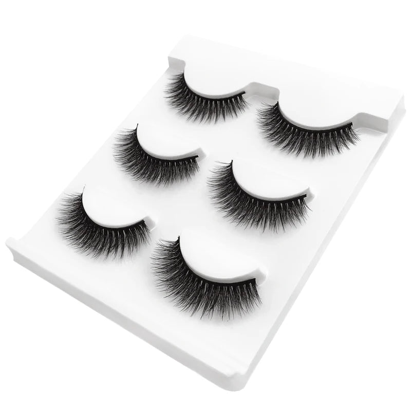 SHIDISHANGPIN 3 pairs 27 styles 3D Faux Mink Hair Soft False Eyelashes Fluffy Wispy Thick Fake Lash Handmade Eyelash Eye Makeup