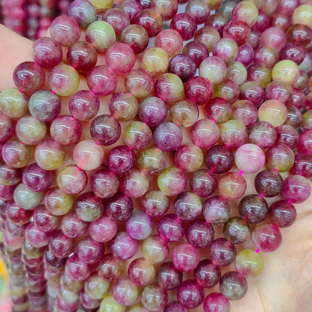6/8/10mm Loose Optimize Watermelon Tourmaline Crystal Natural Stone Beads for DIY Bracelet Necklace Jewelry Making Beaded Access