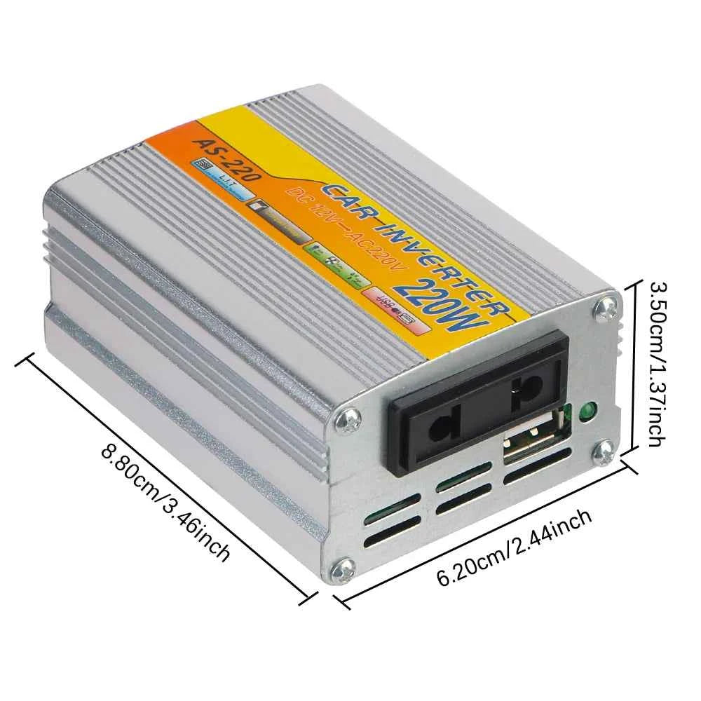 12V to 220V Car Power Inverter 220W with USB Port