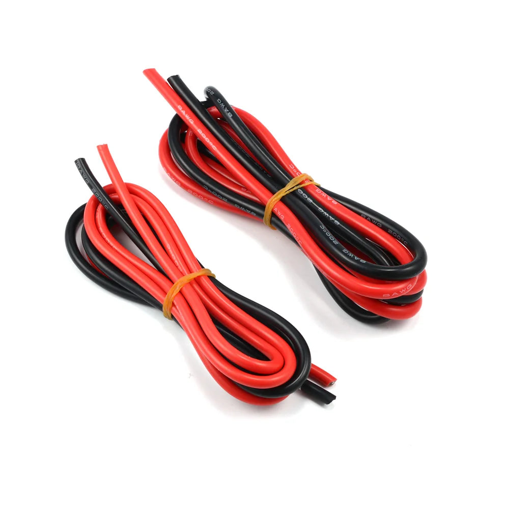 10m/lot Silicon Wire 8 10 12 14 16 18 20 22AWG Heatproof Soft Silicone Silica Gel Wire Cable (5m Red+5m Black) DIY Part