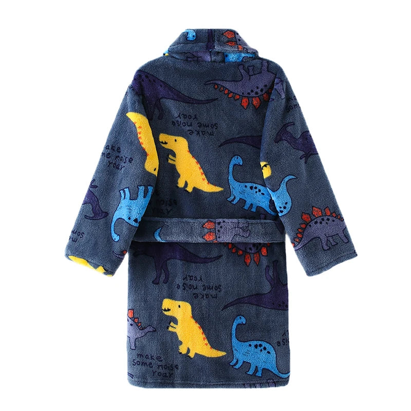 Children Flannel Pajamas Robe Autumn and Winter Kids Sleepwear Children Nightgown Soft Pajamas for Girl Boys Bathrobe 4-16 Years