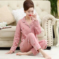 Ensemble de pyjama à manches longues 100 % pur coton pour femmes âgées Printemps Été Automne Vêtements d'intérieur Confortable