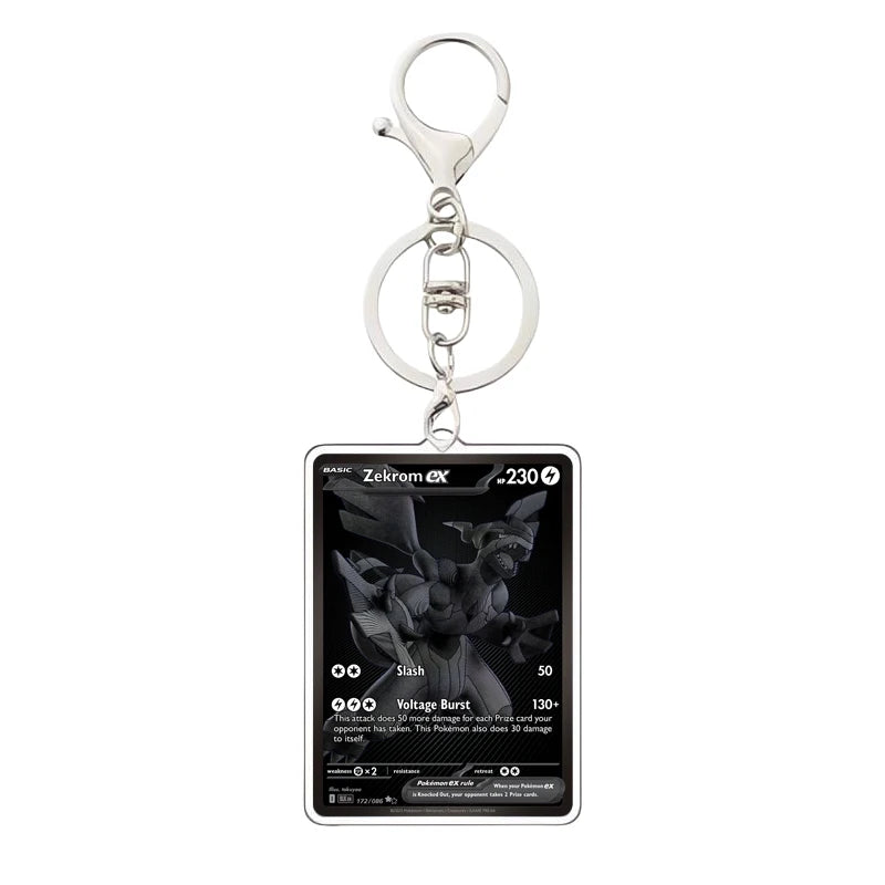 Pokemon PTCG Acrylic Keychain English Version Sv11B W Sar Bwr Reshiram Zekrom Victini N Acrylic Card Keychain Pendant 3.4X5.2Cm