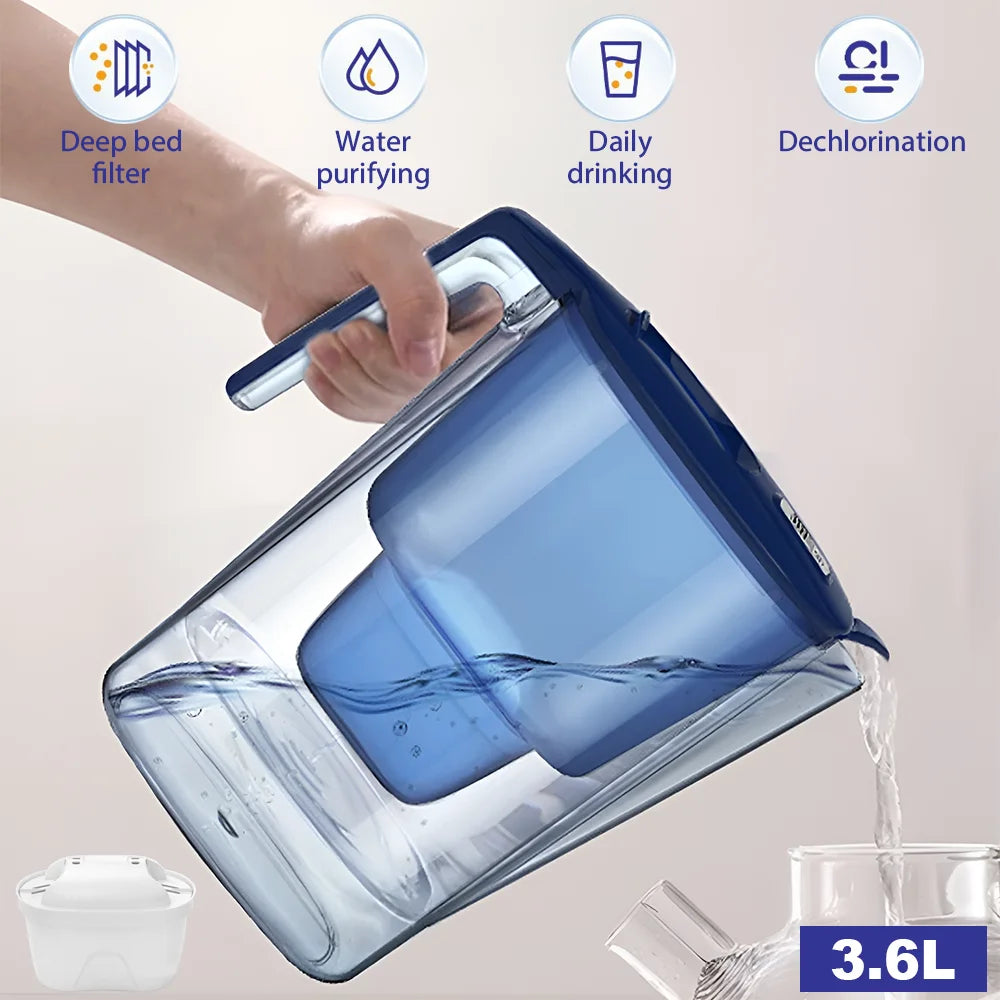 Household Filter Kettle 6 Filter Device Activated Carbon Water Purifier Filter Cartridges Replacement Non-toxic Wate Filter 3.6L