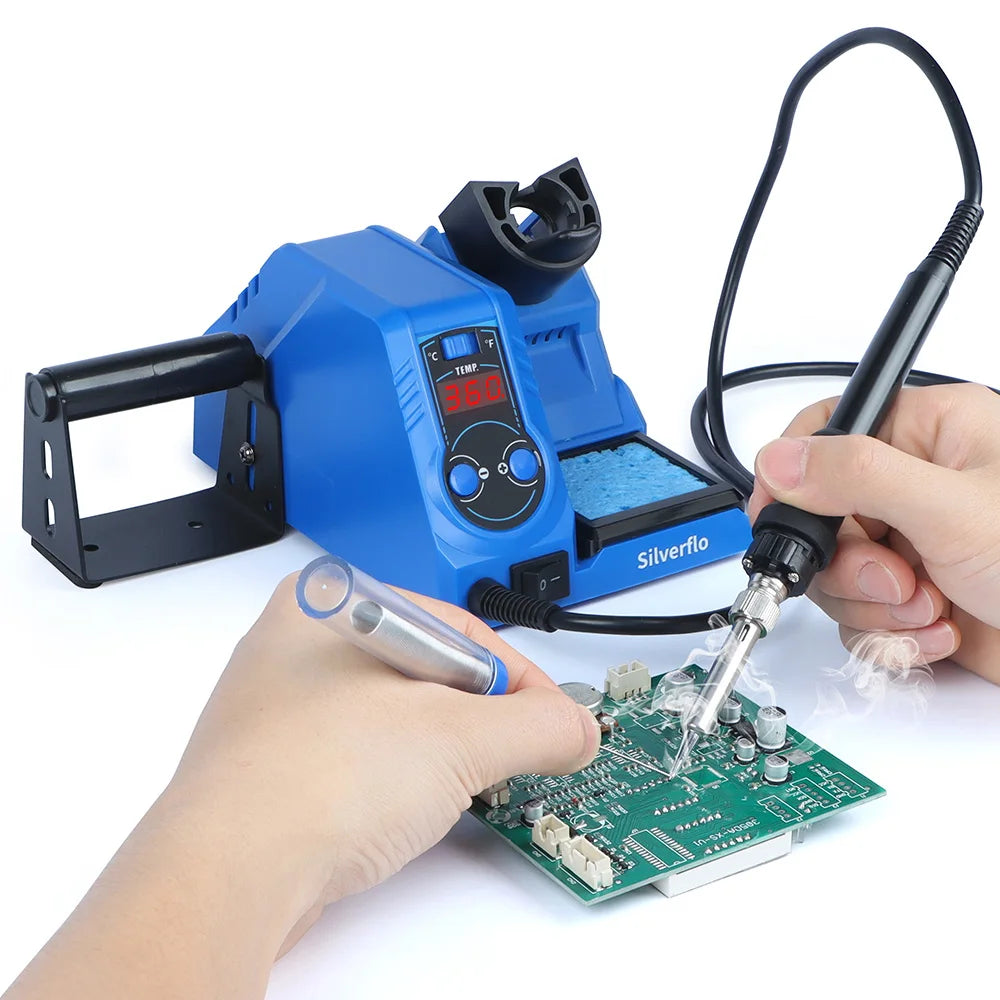 Silverflo 926LED-V Series Soldering Station Thermostatic Soldering Iron Station Welding Rework Station with Sleep Mode