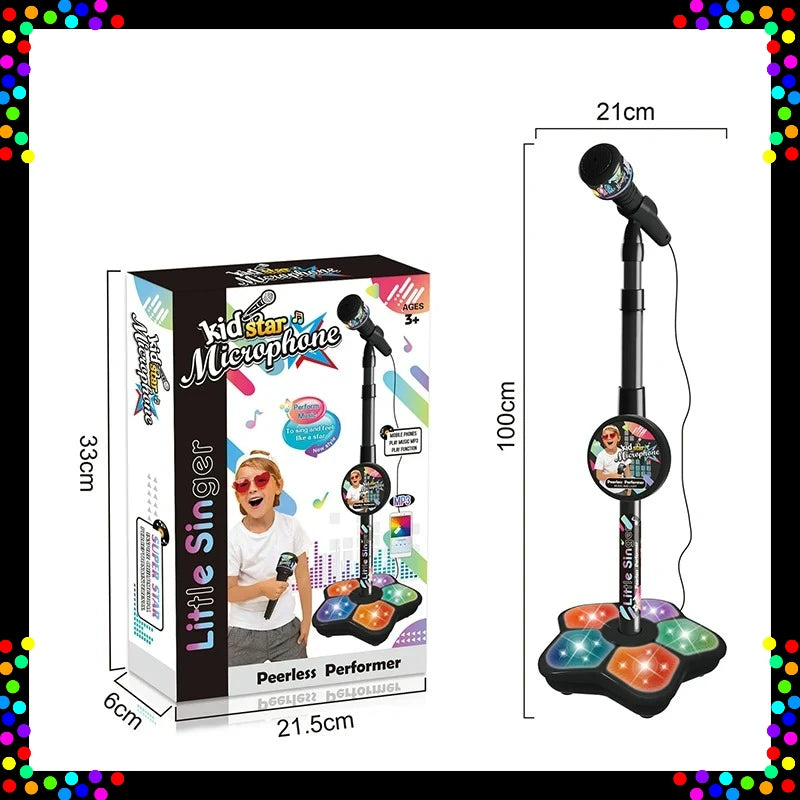 Kids Microphone with Stand Karaoke Song Machine Music Instrument Toys Brain-Training Educational Toys Birthday Gift for Girl Boy