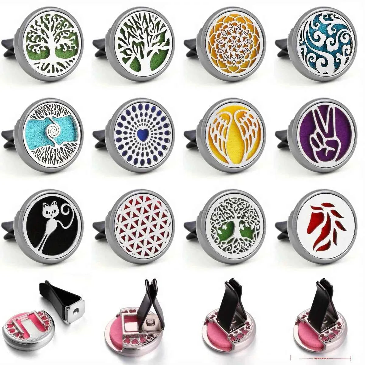 1PC Refillable Car Air Freshener Perfume Diffuser Clip with 10pcs Pads Auto Vent Interior Aromatherapy Diffuser