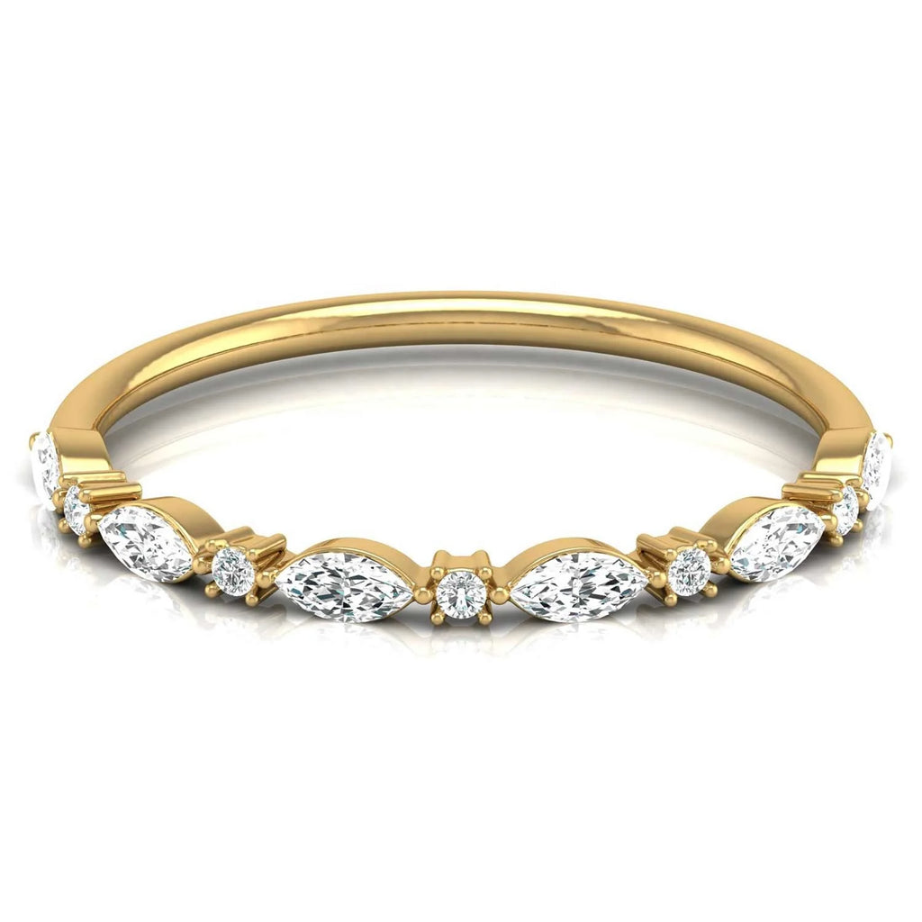 Round & Marquise Cut Lab Made Diamond Solid Gold Half Eternity Band Wholesale Dainty Diamond Jewelry Best Collection 2026