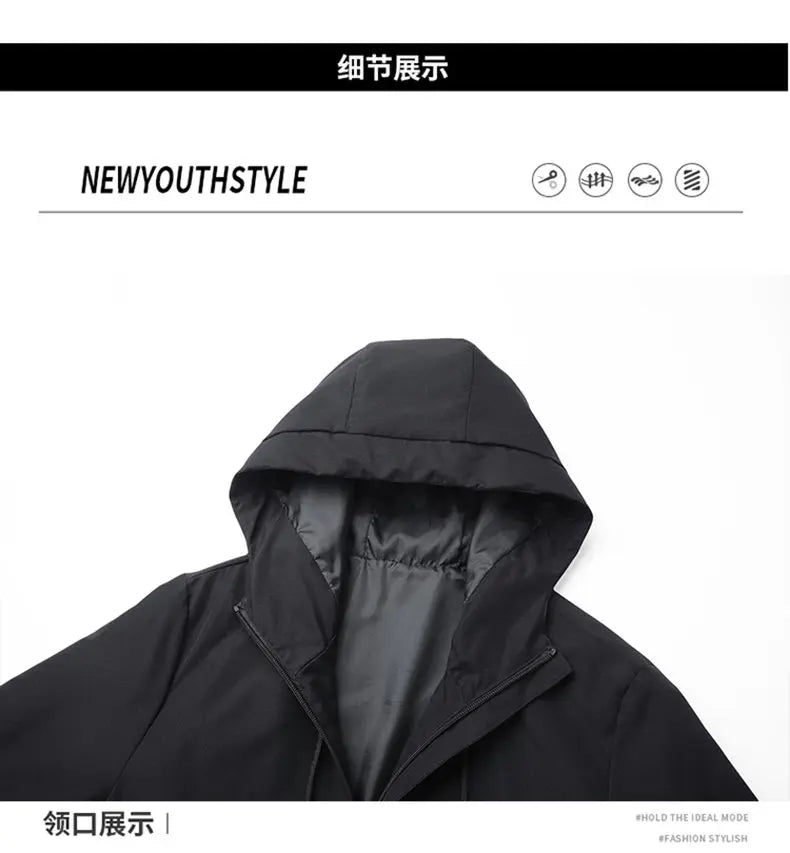 High-quality men's fashionable, stylish, versatile, trendy and casual spring and autumn jacket hooded jacket