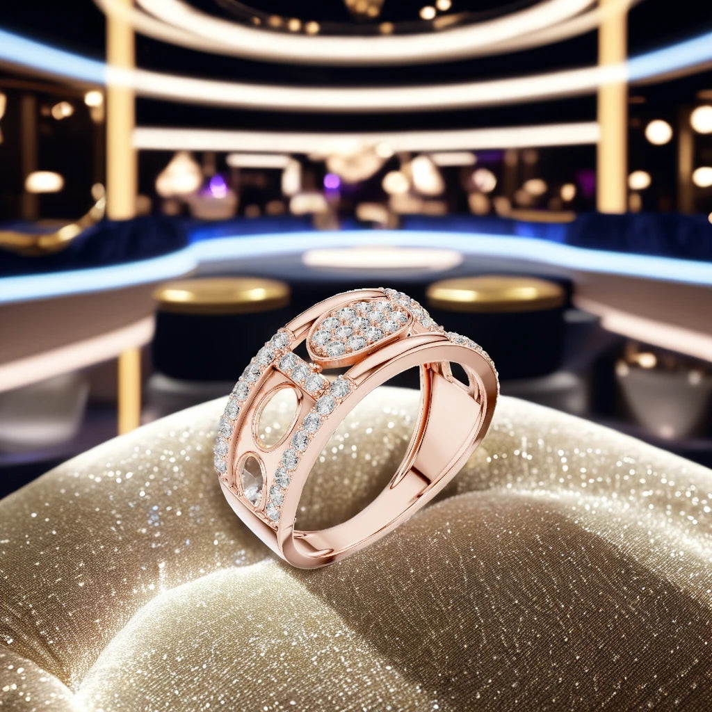 New Arrival Hip Hop Style Vvs Moissanite 925 Gold Ice Out Rings Customizable Unisex for Wedding Anniversary & Party Occasions