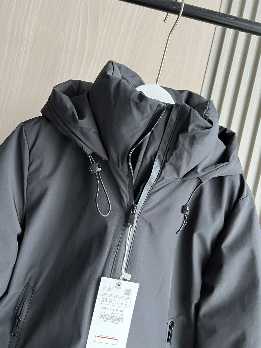 ETJ 2025 Autumn/Winter New  women's short imitation wind waterproof hooded thick warm cotton jacket Outdoor coat 4749703