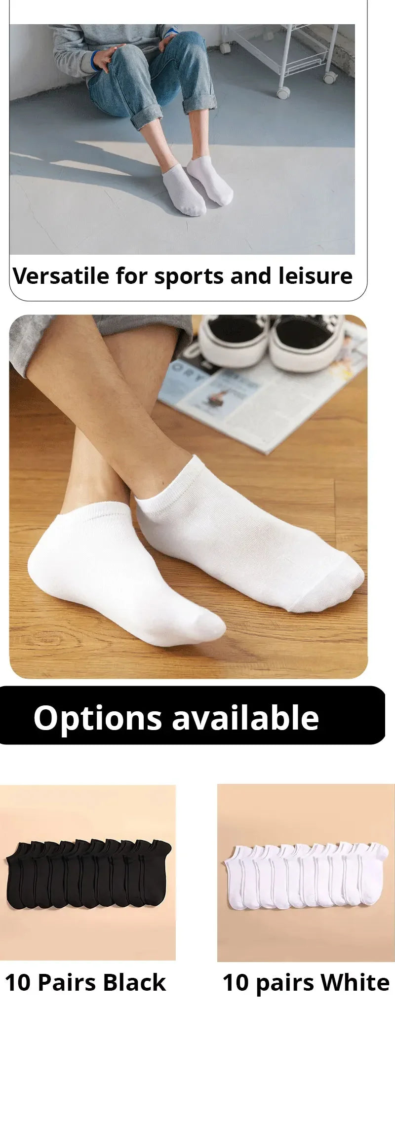 Unisex Casual Boat Socks | Thin, Breathable & Comfy | Anti-Odor, Sweat-Absorbing | Low Cut Ankle Socks for Men & Women