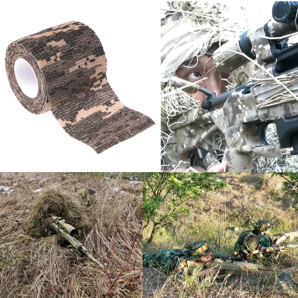 Camouflage Invisible Tape Camo Form Self Cling Camo Hunting Rifle Fabric Tape Wrap Camouflage Tape Outdoor Camping Accessories