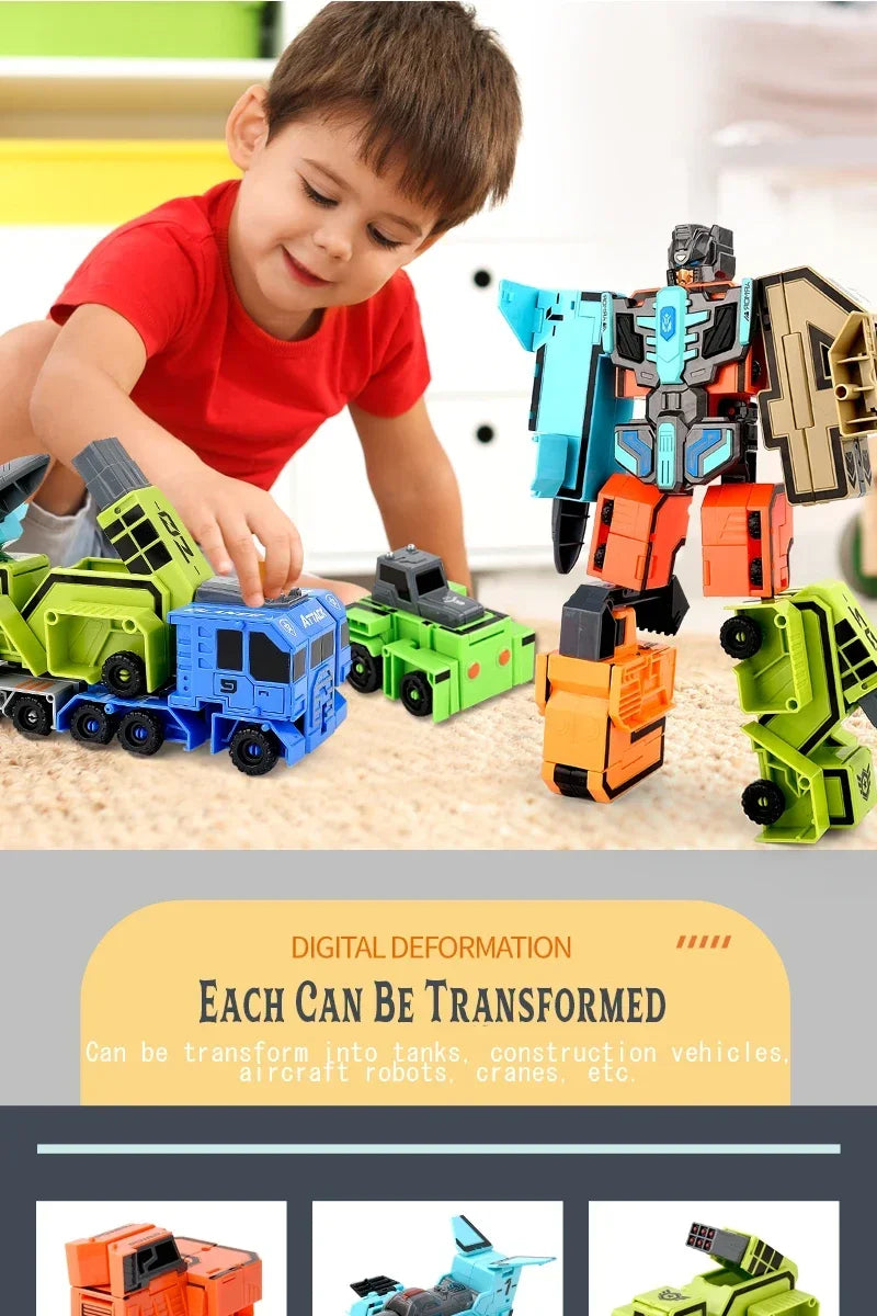 Kids Educational Deformation Toys: Digital Number Bots & Tank Warrior Transformation Robots
