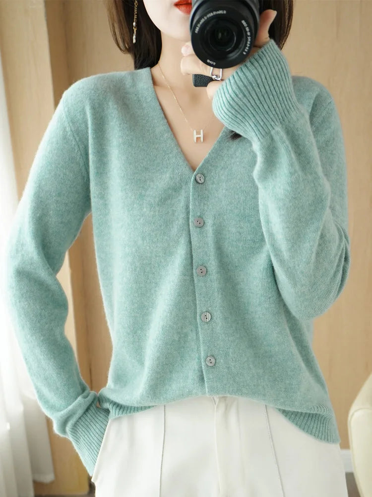 Women Cardigans 2025 Autumn Winter Single Breasted Knitwears Long Sleeve Warm Knit Cardigan Korean Fashion Spring casual Sweater