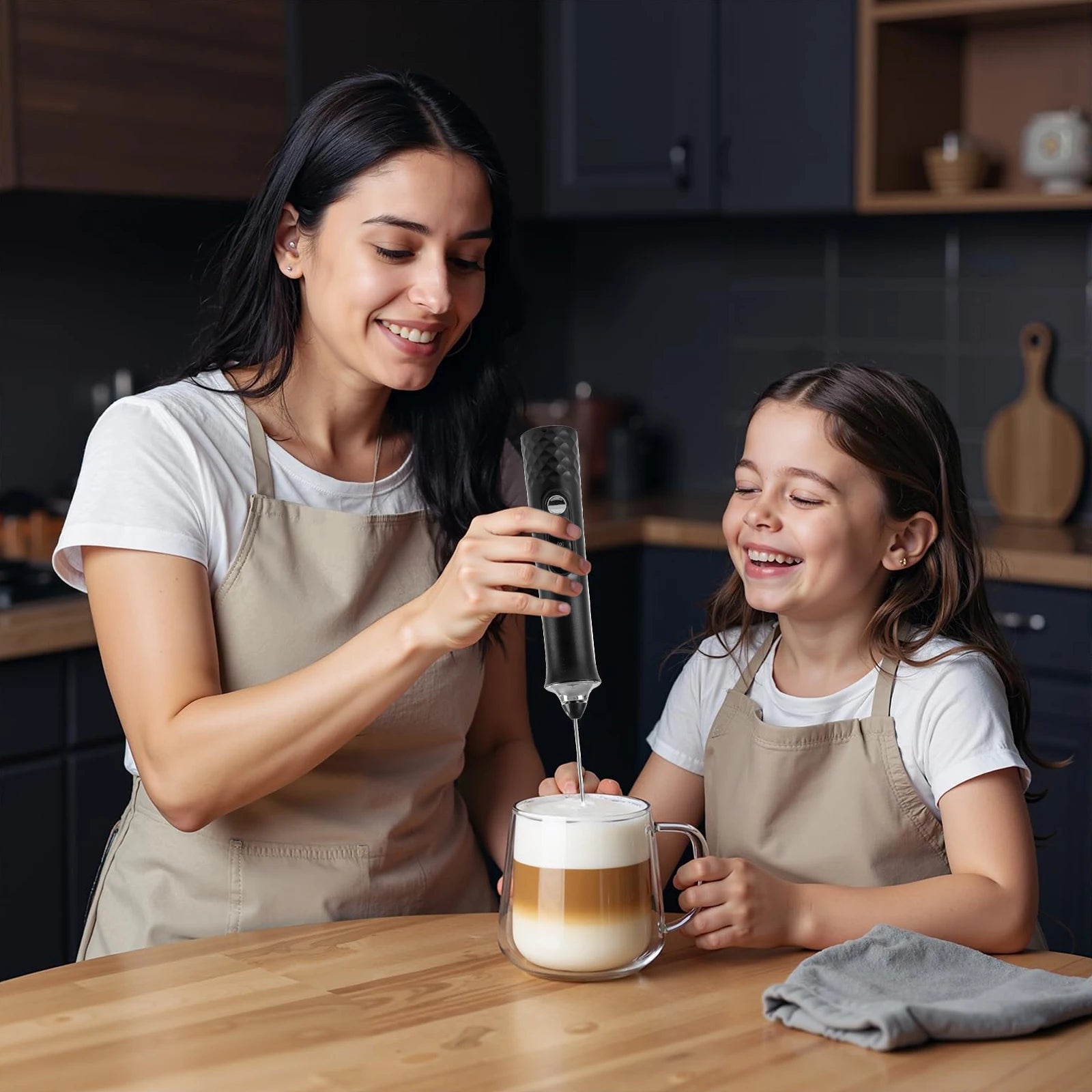 Milk Frother Wand Coffee Frother Handheld Foam Maker For Latte Rechargeable Electric Milk Frother Handheld Drink Mixer Gift Idea