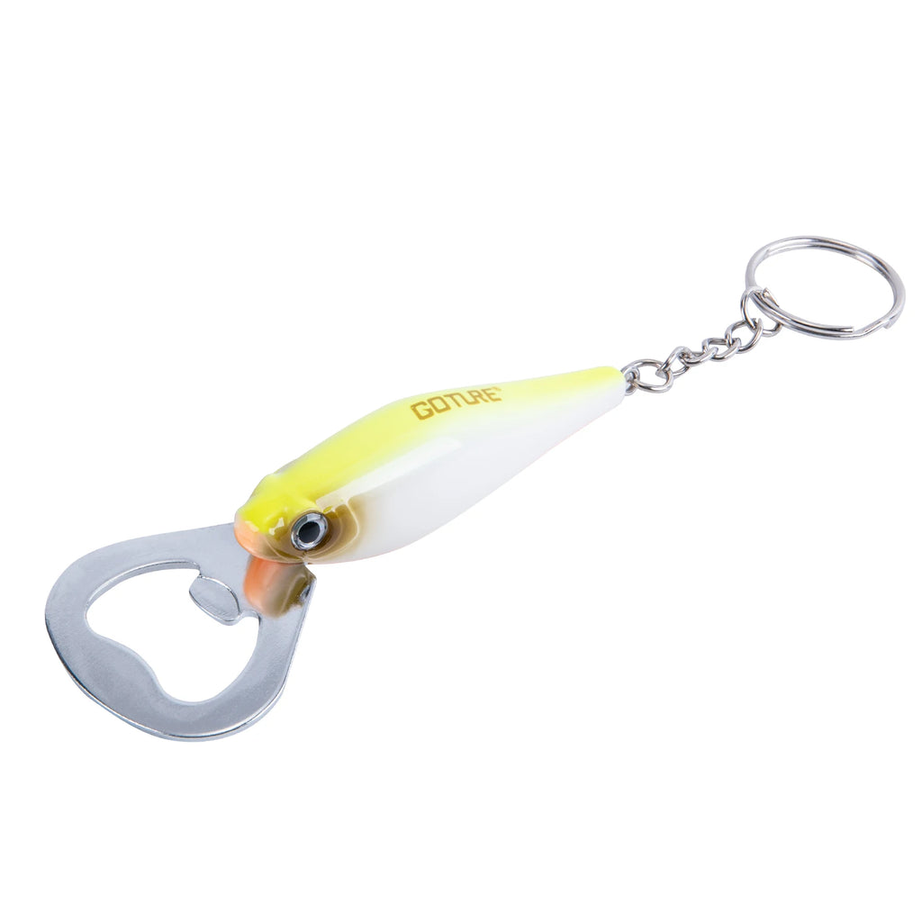 Goture Durable Beer Bottle Opener Fishing Lure Shape Key Design Stainless Steel Flat Speed Bottle Cap Opener for Kitchen Tool